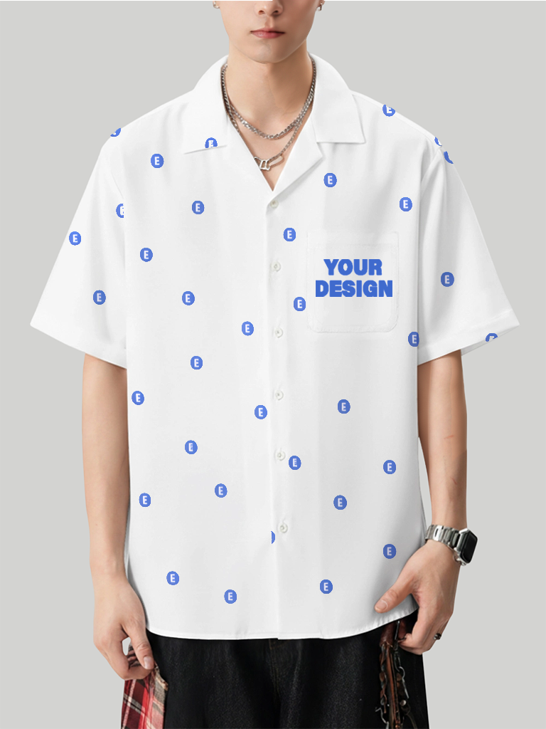 Men’s Short Sleeve Pocket Shirt with Inner Placket Print 1