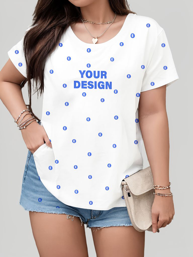 Women’s Plus Size U-Neck T-Shirt 1
