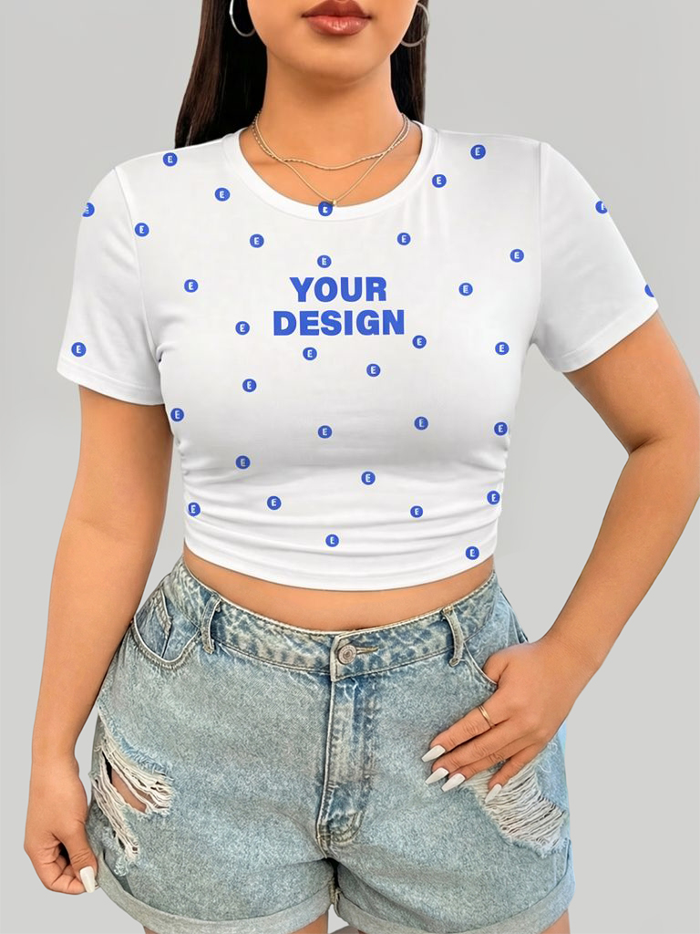 Women’s Plus Size Fitted Cropped T-Shirt 1