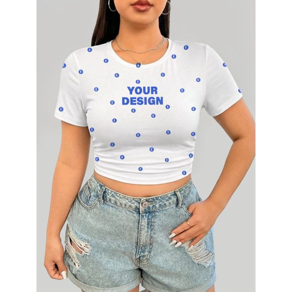 Women’s Plus Size Fitted Cropped T-Shirt