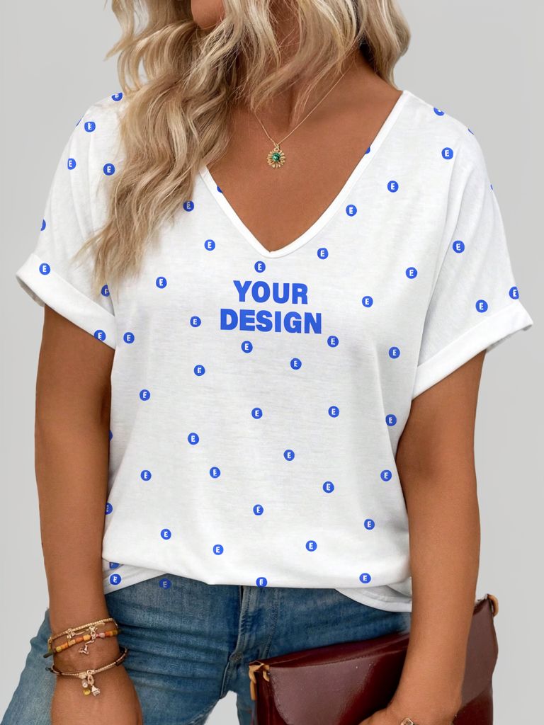 Women’s Plus Size V-Neck T-Shirt 1