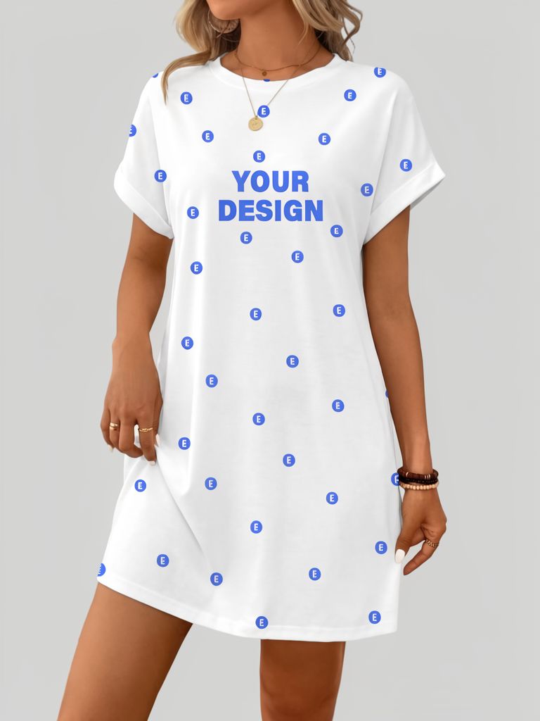 Women’s Plus Size Short Sleeve Relaxed Hem Dress 1