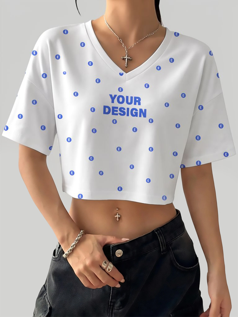 Women’s Cropped V-Neck T-Shirt 1