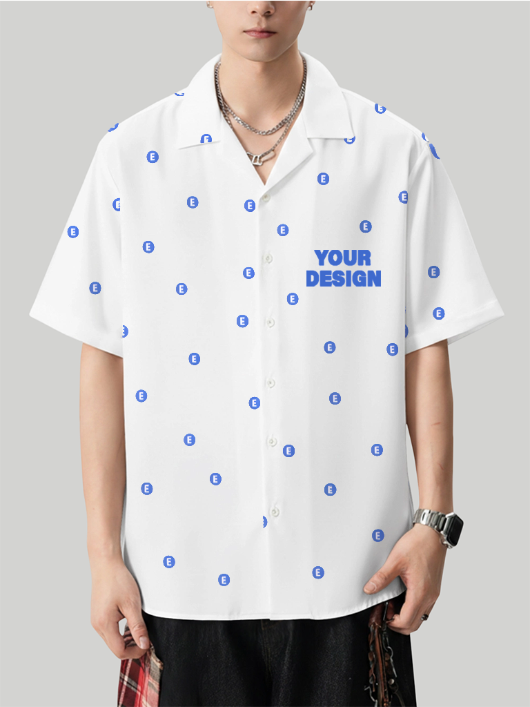 Men’s Short Sleeve Shirt with Inner Placket Print 1